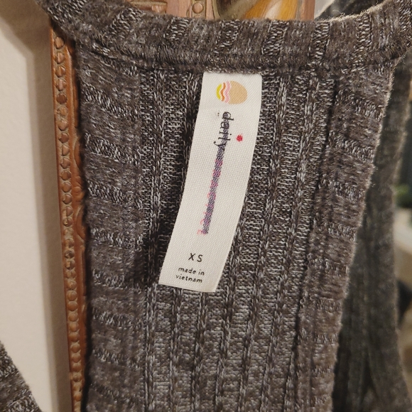 NEW Anthropologie Daily Practice Dark Gray Ribbed Mini Dress Racerback Strappy - Picture 2 of 6